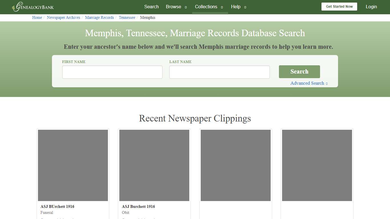 Memphis, Tennessee, Marriage Records Online Search